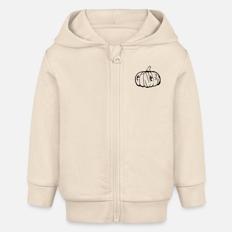 Potiron Gingembre Graff (Stencil) - Veste à capuche bébé bio Stanley/Stella - écru doux