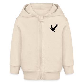Cygne Oiseaux sauvages Style de tatouage - Veste à capuche bébé bio Stanley/Stella - écru doux - Devant