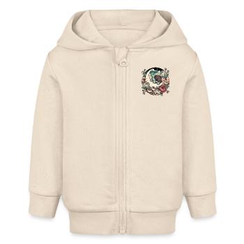 Tortue-boîte mignonne - Veste à capuche bébé bio Stanley/Stella - écru doux - Devant
