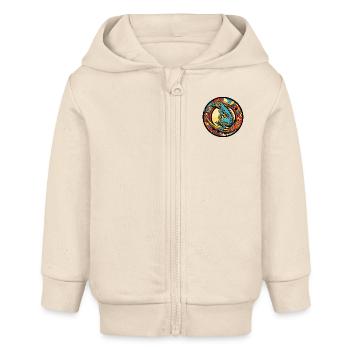 echse comic - Baby Organic Kapuzenjacke Baby Connector von Stanley/Stella - Natur - Vorne