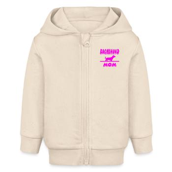 Dackel - Baby Organic Kapuzenjacke Baby Connector von Stanley/Stella - Natur - Vorne