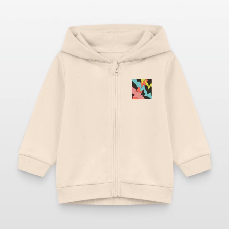 Square orange, with three patterns. Baby Organic Zip-up Hoodie by Stanley/Stella