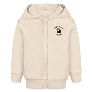 t shirt je peux pas VOYAGE - Veste à capuche bébé bio Stanley/Stella - écru doux - Devant