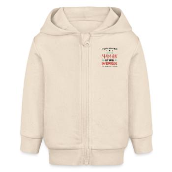 Mom and Nurse - Baby Organic Zip-up Hoodie by Stanley/Stella - soft Ecru - Front