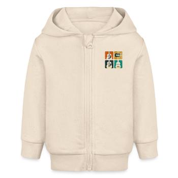 Vintage Guitar Pick Guitarist Gift - Baby Organic Zip-up Hoodie by Stanley/Stella - soft Ecru - Front
