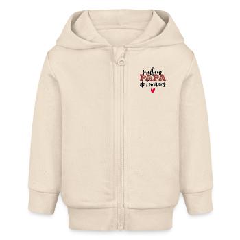 Meilleur papa de l'univer - Veste à capuche bébé bio Stanley/Stella - écru doux - Devant