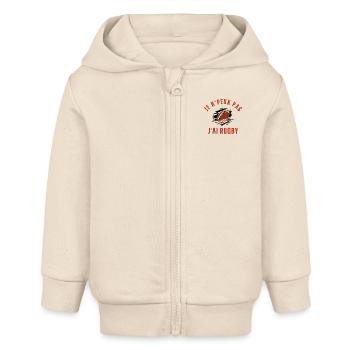 Drôle Maillot Humour Je N'Peux Pas J'ai Rugby - Veste à capuche bébé bio Stanley/Stella - écru doux - Devant