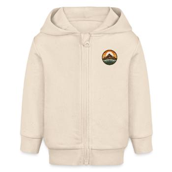 Montagnes, nature, coucher de soleil - Veste à capuche bébé bio Stanley/Stella - écru doux - Devant