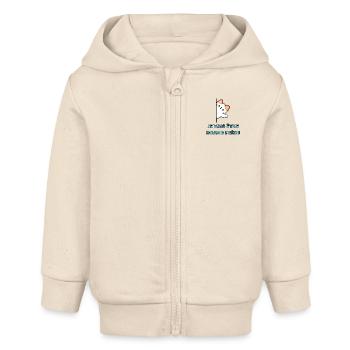 Ich werde großer Bruder sein - Bald großer Bruder - Baby Organic Kapuzenjacke Baby Connector von Stanley/Stella - Natur - Vorne