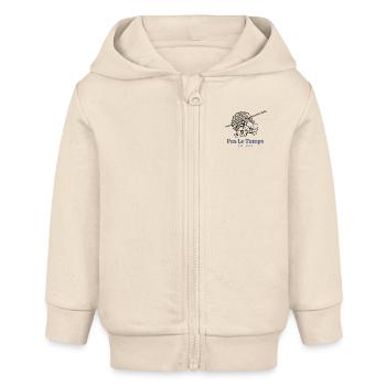 No Time I Knit Creative Gift - Baby Organic Zip-up Hoodie by Stanley/Stella - soft Ecru - Front