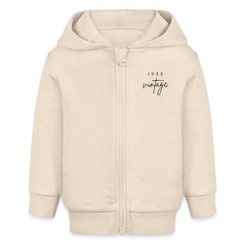 Vintage 1933 Birthday - Baby Organic Zip-up Hoodie by Stanley/Stella - soft Ecru - Front