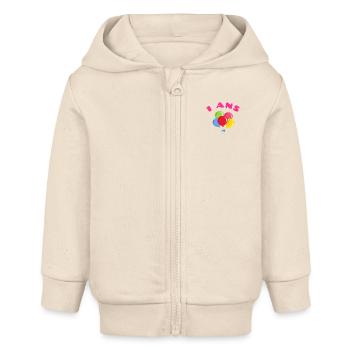 1. 1 year. 1st ANNIVERSARY. 1 YEAR ANNIVERSARY ANNIVERSARY. ANNI - Baby Organic Zip-up Hoodie by Stanley/Stella - soft Ecru - Front