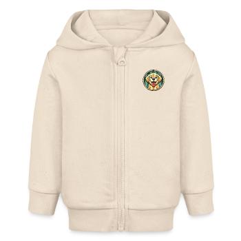 Süßer Hund - Baby Organic Kapuzenjacke Baby Connector von Stanley/Stella - Natur - Vorne