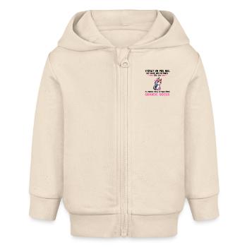 Enfant Future Grande Soeur Drôle Annonce Licorne - Veste à capuche bébé bio Stanley/Stella - écru doux - Devant