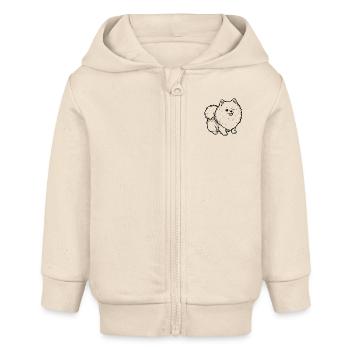 Pomsky - Baby Organic Zip-up Hoodie by Stanley/Stella - soft Ecru - Front