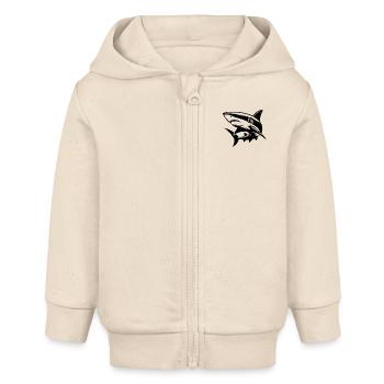 I've been to the Water Gym – Shark Fins Day - Baby Organic Zip-up Hoodie by Stanley/Stella - soft Ecru - Front