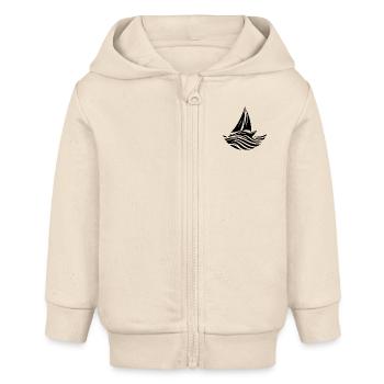 Sailing turns waves into favourite turns - Baby Organic Zip-up Hoodie by Stanley/Stella - soft Ecru - Front