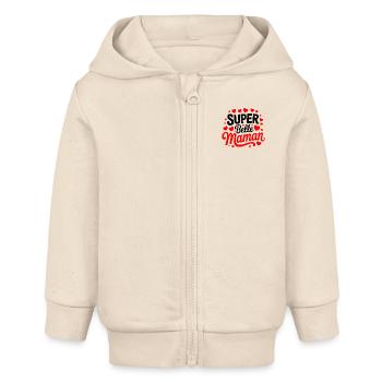 Super Belle Maman Femme Humour Idée Cadeau Drôle - Veste à capuche bébé bio Stanley/Stella - écru doux - Devant