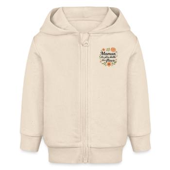 Mama, die schönste Blume - Baby Organic Kapuzenjacke Baby Connector von Stanley/Stella - Natur - Vorne