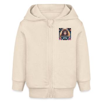 Prinzessin mit Heiligenschein im All - Baby Organic Kapuzenjacke Baby Connector von Stanley/Stella - Natur - Vorne