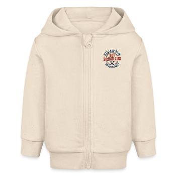 Best Dad Handyman, Father's Day Gift - Baby Organic Zip-up Hoodie by Stanley/Stella - soft Ecru - Front