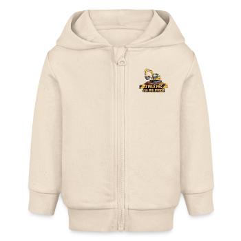 j'peux pas j'ai pelleteuse - Veste à capuche bébé bio Stanley/Stella - écru doux - Devant