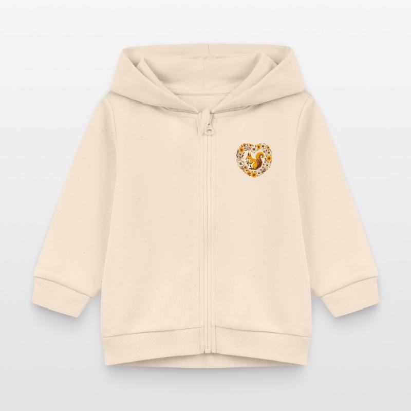 Red Squirrel Baby Organic Zip-up Hoodie by Stanley/Stella