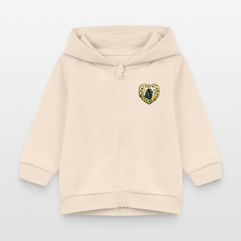 Schwarzer Cocker Spaniel Baby Organic Kapuzenjacke Baby Connector von Stanley/Stella