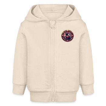 Cat Magic - Baby Organic Zip-up Hoodie by Stanley/Stella - soft Ecru - Front