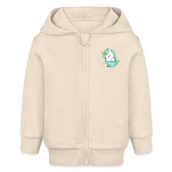 Süßes Einhorn - Baby Organic Kapuzenjacke Baby Connector von Stanley/Stella - Natur - Vorne