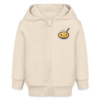 Funny Pan Cartoon - Baby Organic Zip-up Hoodie by Stanley/Stella - soft Ecru - Front