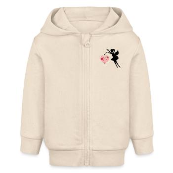 fee_love_001 - Baby Organic Zip-up Hoodie by Stanley/Stella - soft Ecru - Front