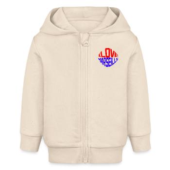 Ich liebe Marseille - Baby Organic Kapuzenjacke Baby Connector von Stanley/Stella - Natur - Vorne