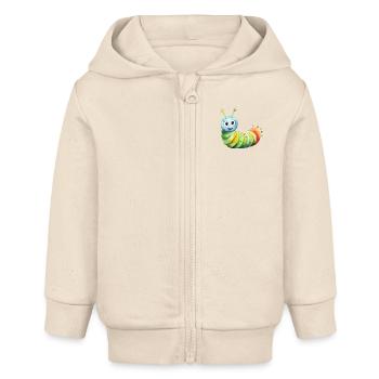 Caterpillar class class animal caterpillar - Baby Organic Zip-up Hoodie by Stanley/Stella - soft Ecru - Front
