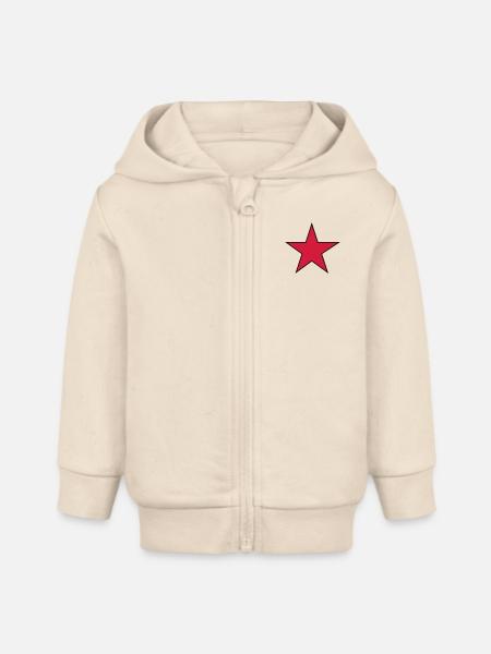 star - Baby Organic Zip-up Hoodie by Stanley/Stella - soft Ecru