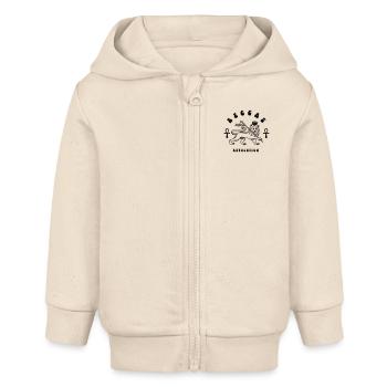 Reggae lion - Baby Organic Kapuzenjacke Baby Connector von Stanley/Stella - Natur - Vorne