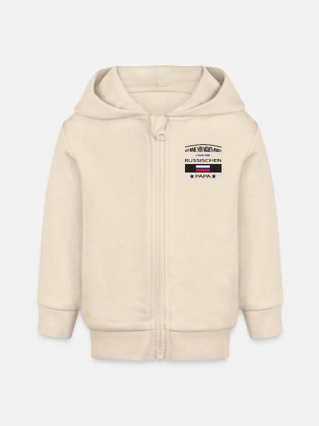 RUSSISCHER PAPA - Baby Organic Kapuzenjacke Baby Connector von Stanley/Stella - Natur