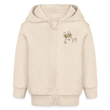 Lapin roi - Veste à capuche bébé bio Stanley/Stella - écru doux - Devant