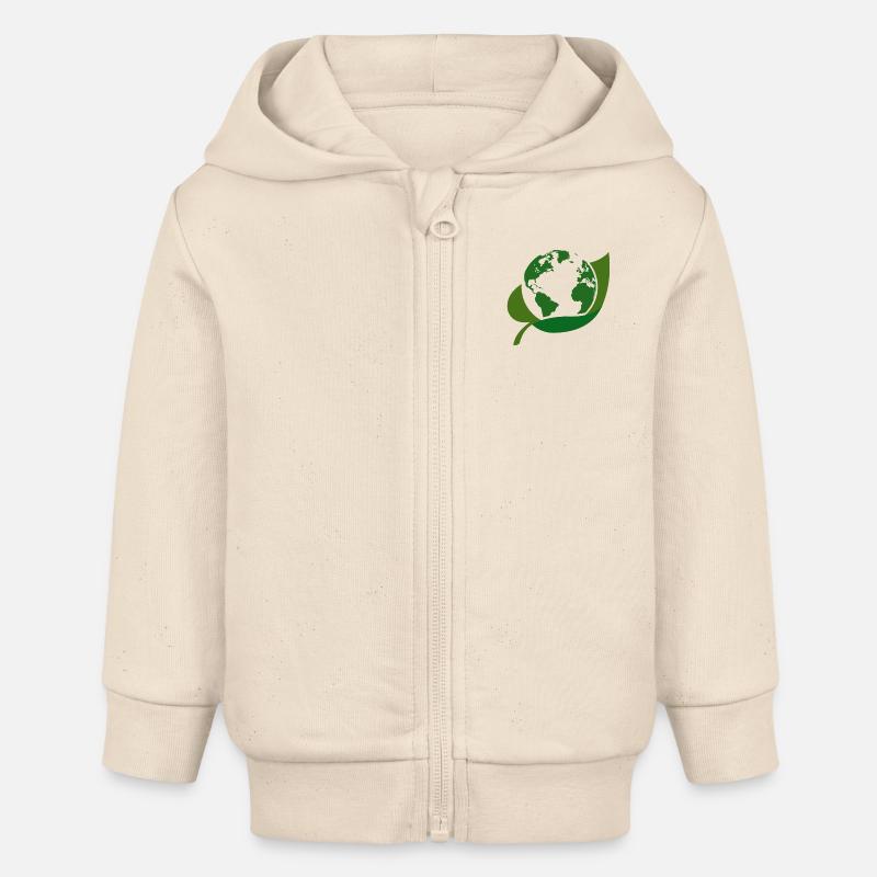 Eco Green World - Veste à capuche bébé bio Stanley/Stella - écru doux