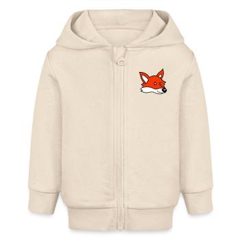 Renard Renard roux Animal sauvage Intelligent Habitants de la forêt - Veste à capuche bébé bio Stanley/Stella - écru doux - Devant