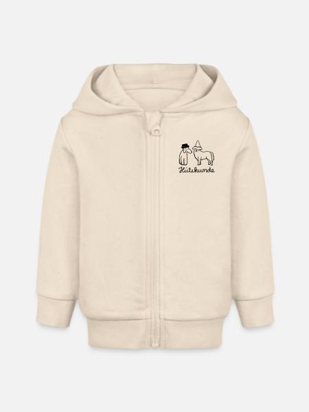 Hütehunde Hunde mit Hut - Baby Organic Kapuzenjacke Baby Connector von Stanley/Stella - Natur