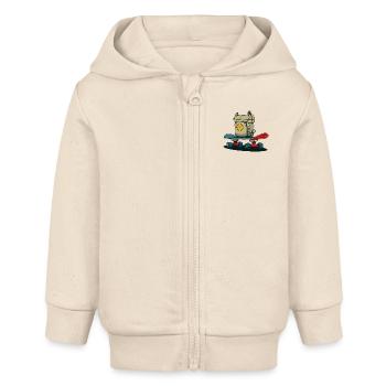 Skateboard und Rucksack - Baby Organic Kapuzenjacke Baby Connector von Stanley/Stella - Natur - Vorne