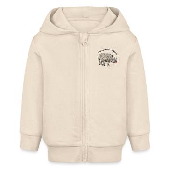 Animal Rights // Nashorn - Baby Organic Kapuzenjacke Baby Connector von Stanley/Stella - Natur - Vorne