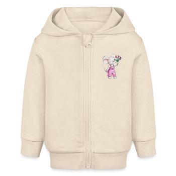 Des fleurs pour vous - Veste à capuche bébé bio Stanley/Stella - écru doux - Devant
