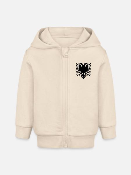 kosovo - Baby Organic Kapuzenjacke Baby Connector von Stanley/Stella - Natur