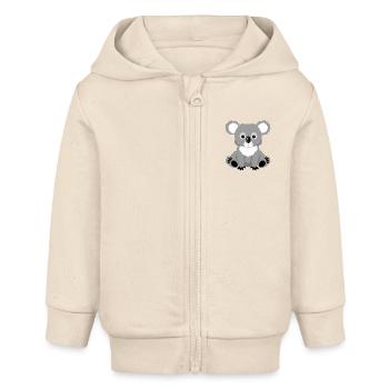 Cute koala - Baby Organic Zip-up Hoodie by Stanley/Stella - soft Ecru - Front