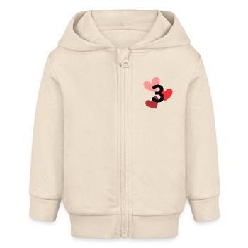 3 - Baby Organic Zip-up Hoodie by Stanley/Stella - soft Ecru - Front