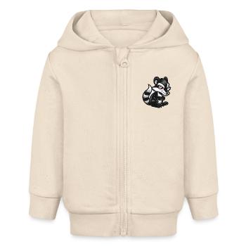 stinktier - Baby Organic Kapuzenjacke Baby Connector von Stanley/Stella - Natur - Vorne