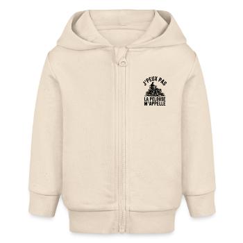 Ich kann nicht, der Rasen ruft mich - Baby Organic Kapuzenjacke Baby Connector von Stanley/Stella - Natur - Vorne