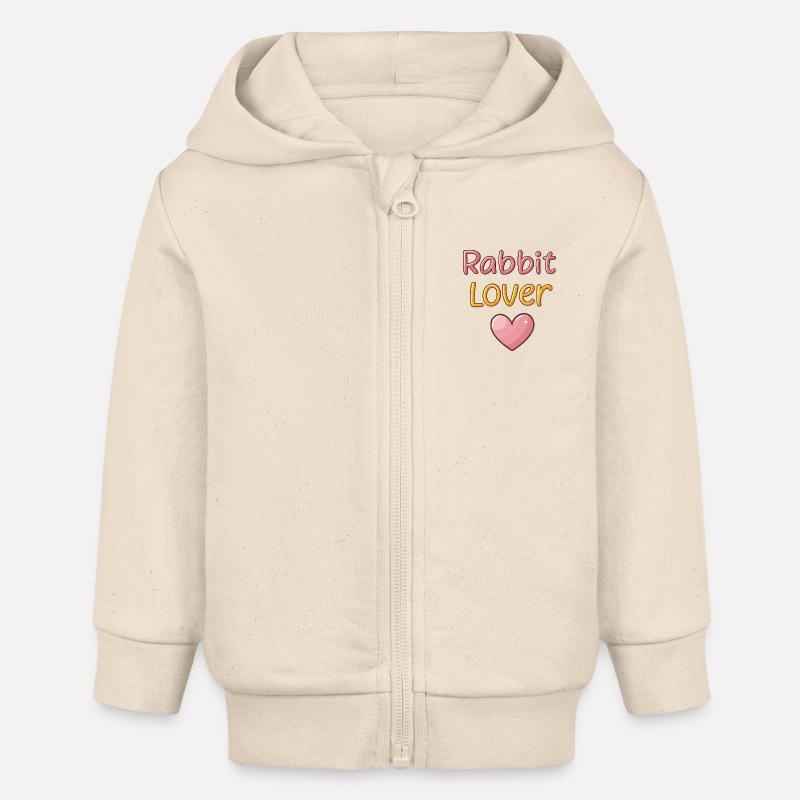 Amoureux des lapins - Veste à capuche bébé bio Stanley/Stella - écru doux
